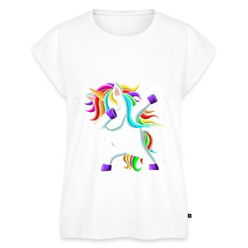 Mamacorne cadeau pour maman licorne fête des mères - Haut bio Premium Femme - blanc - Devant - AI Model Female 172 light (172cm)