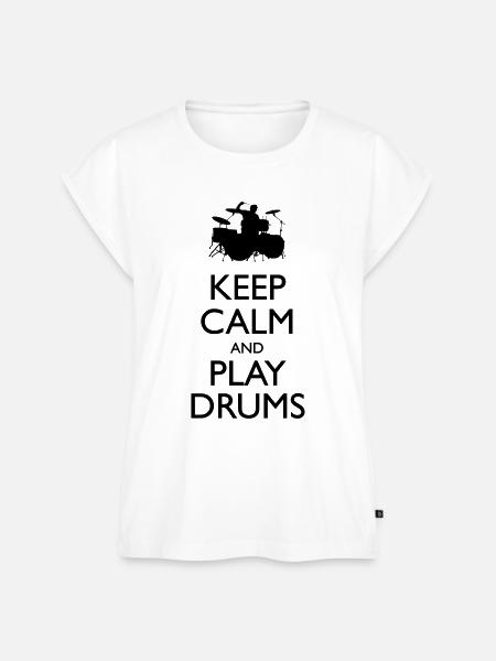 Keep calm play drums - Frauen Premium Bio Top - Weiß