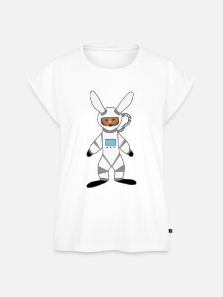 Hasenastronaut - Frauen Premium Bio Top - Weiß