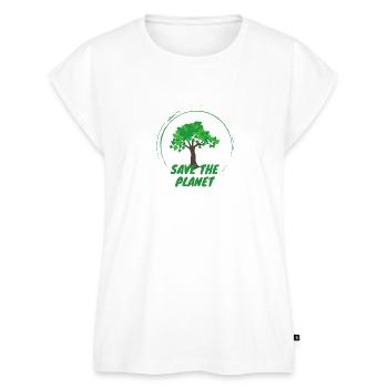Save The Planet - Frauen Premium Bio Top - Weiß - Vorne - AI Model Female 172 light (172cm)