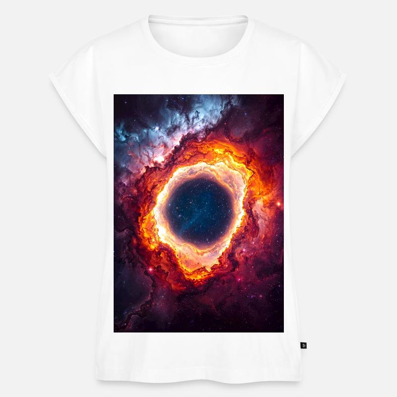 Celestial Ring Nebula Glow - Women’s Premium Organic Top - white