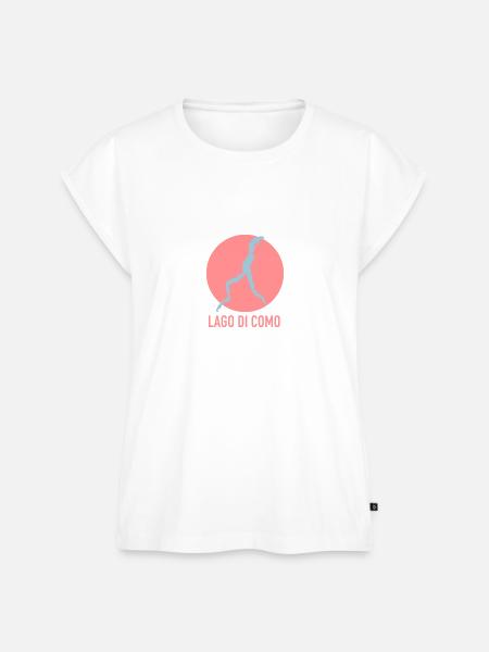 LAGO DI COMO - Comer See - Frauen Premium Bio Top - Weiß
