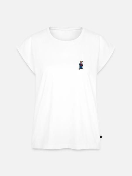 Teddybär 2 bestickt - Frauen Premium Bio Top - Weiß