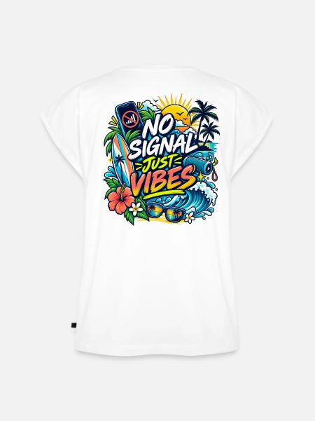 No Signal Just Vibes Strandgrafik - Frauen Premium Bio Top - Weiß