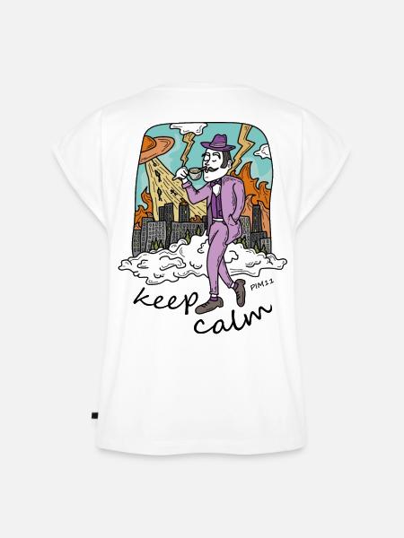 keep calm - Frauen Premium Bio Top - Weiß