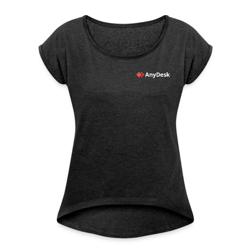 AnyDesk - logo white - Frauen T-Shirt mit gerollten Ärmeln