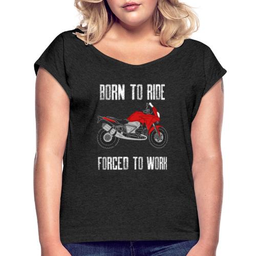 Motorcycle enthusiasts - T-skjorte med rulleermer for kvinner