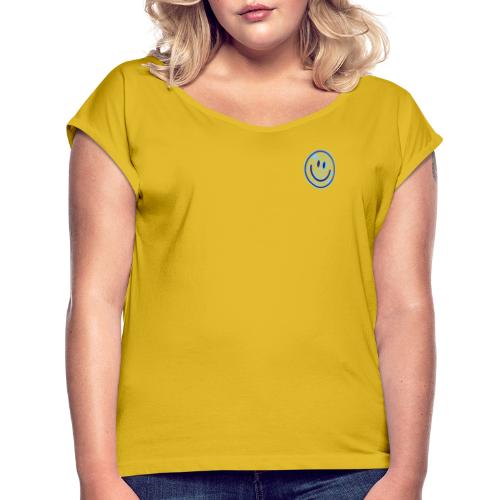 sterne 2 farbig - Women's T-Shirt with rolled up sleeves