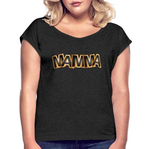 Gullmamma - T-skjorte med rulleermer for kvinner