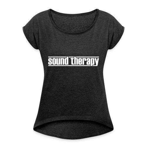Sound Therapy (white) - T-shirt med upprullade ärmar dam
