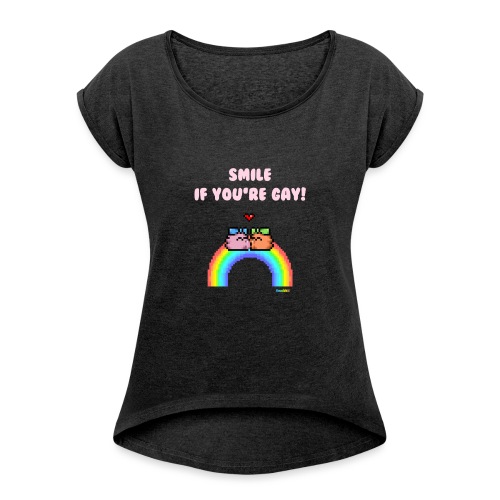 Gay Rainbow - Girls - Frauen T-Shirt mit gerollten Ärmeln