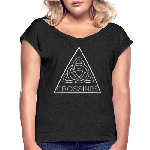 CROSSINGS Album Design - Vrouwen T-shirt met opgerolde mouwen