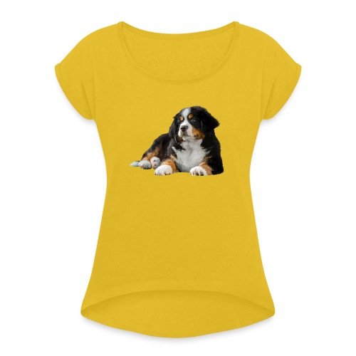 Berner Sennenhund - Frauen T-Shirt mit gerollten Ärmeln
