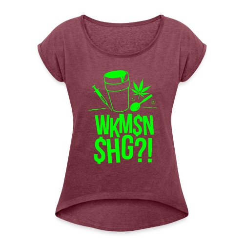 WKM$N$HG - Frauen T-Shirt mit gerollten Ärmeln