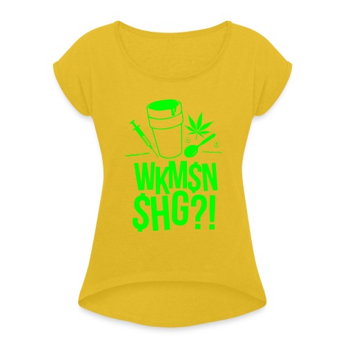 WKM$N$HG - Frauen T-Shirt mit gerollten Ärmeln