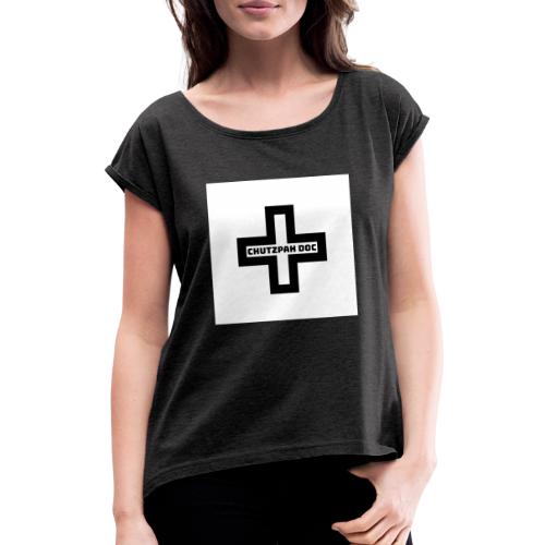 Chutzpah Doc Cross - Naisten T-paita, jossa rullatut hihat