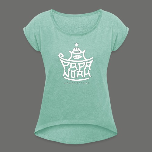 PAPA NOAH white - Frauen T-Shirt mit gerollten Ärmeln