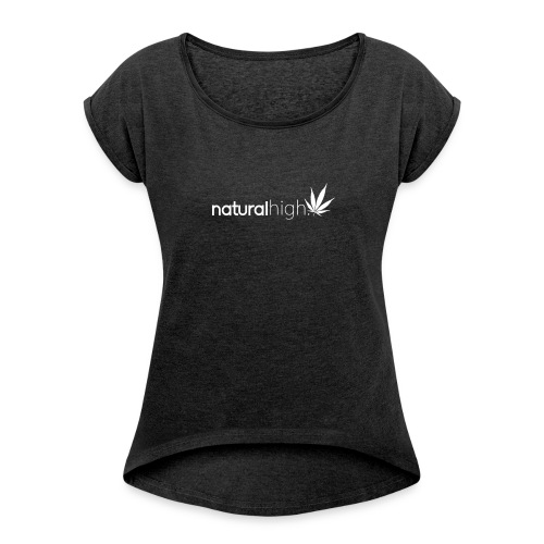 mayb now png - Women's T-Shirt with rolled up sleeves