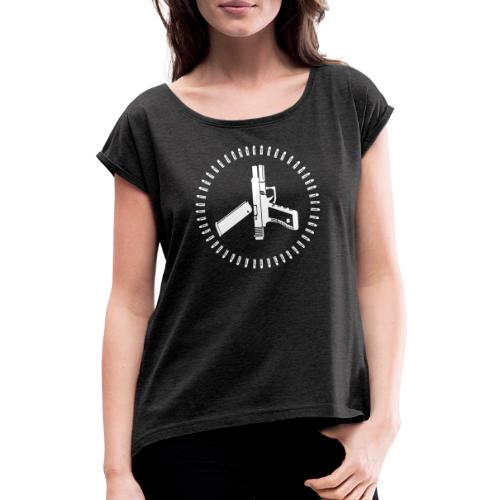 Keep Peace - Frauen T-Shirt mit gerollten Ärmeln