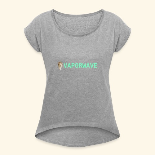 Roman Statue Vaporwave - T-shirt à manches retroussées Femme