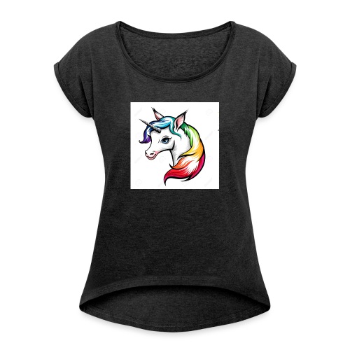 Girls - Women's T-Shirt with rolled up sleeves
