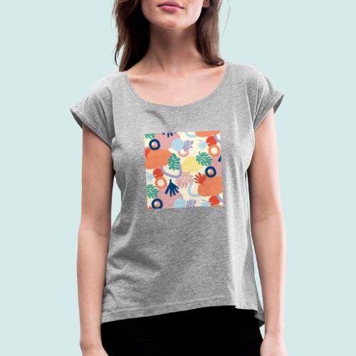Urban leaves - Frauen T-Shirt mit gerollten Ärmeln