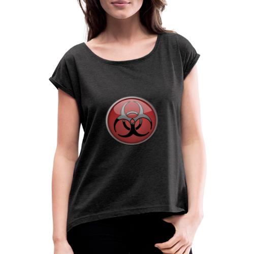 DANGER BIOHAZARD - Frauen T-Shirt mit gerollten Ärmeln