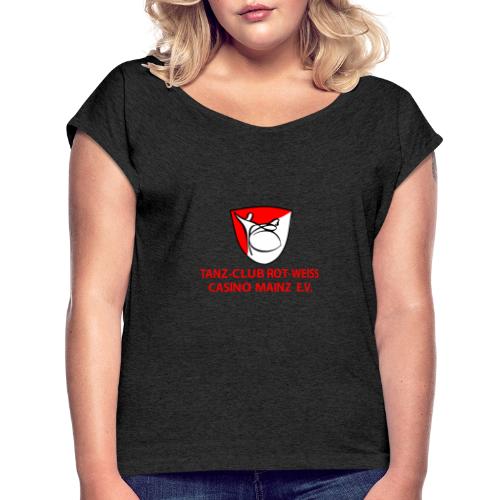 Logo zentriert - Frauen T-Shirt mit gerollten Ärmeln