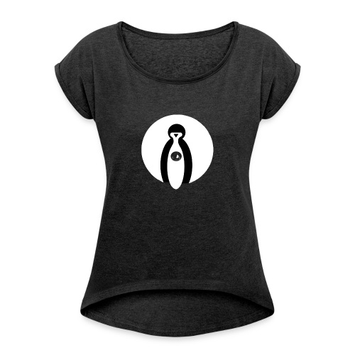 pingushirt png - Women's T-Shirt with rolled up sleeves