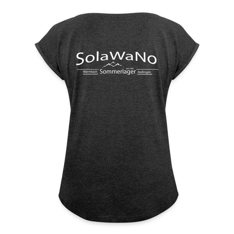 SolaWaNo 2016 white - Frauen T-Shirt mit gerollten Ärmeln