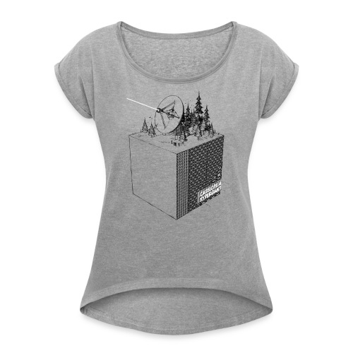 RadioCube - Frauen T-Shirt mit gerollten Ärmeln