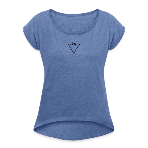 Now triangle black - Women's T-Shirt with rolled up sleeves