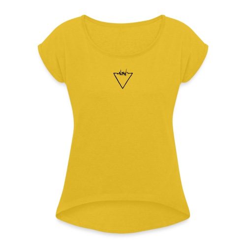 Now triangle black - Women's T-Shirt with rolled up sleeves