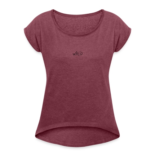 WILD | black / schwarz - Women's T-Shirt with rolled up sleeves