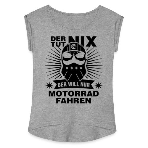 Star Rider Motorrad Motiv - Frauen T-Shirt mit gerollten Ärmeln