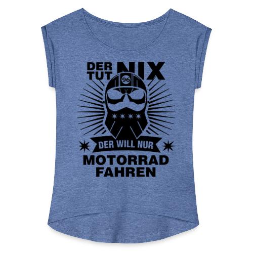 Star Rider Motorrad Motiv - Frauen T-Shirt mit gerollten Ärmeln