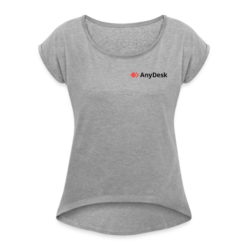 AnyDesk - logo black - Frauen T-Shirt mit gerollten Ärmeln