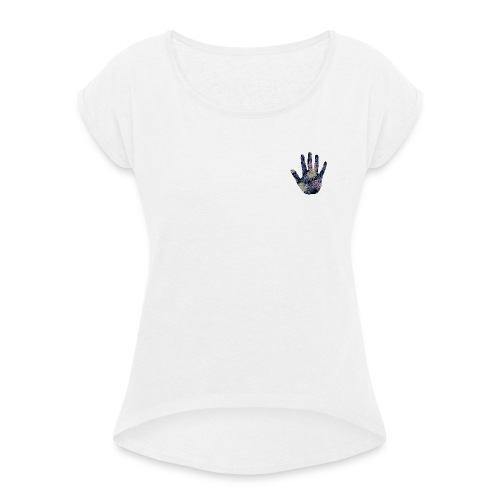 Exotic Flower Hand - Dame T-shirt med rulleærmer
