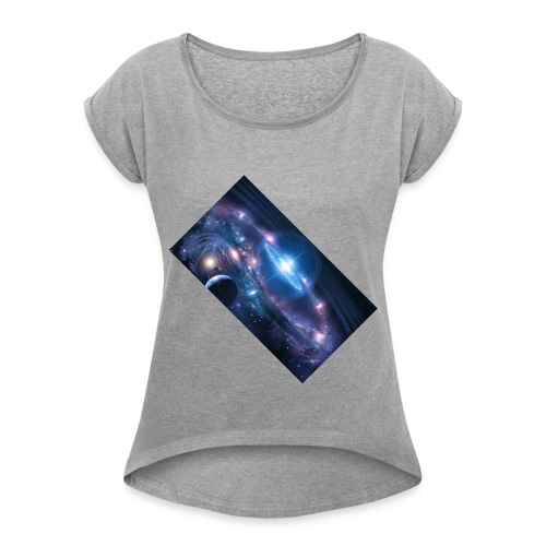Die Tiefen des Weltalls - Frauen T-Shirt mit gerollten Ärmeln