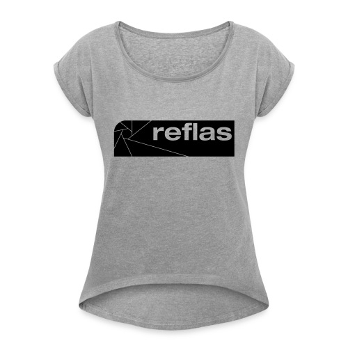 Reflas Clothing Black/Gray - Maglietta da donna con risvolti