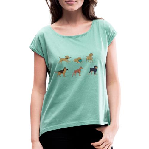 DOGS 2 - Frauen T-Shirt mit gerollten Ärmeln