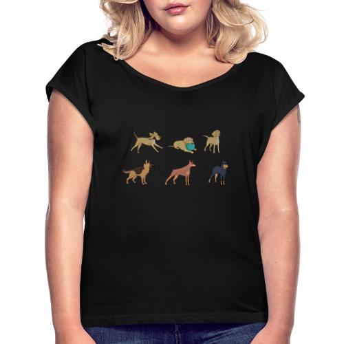 DOGS 2 - Frauen T-Shirt mit gerollten Ärmeln