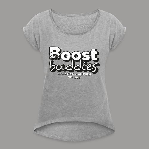 boost buddies vertical - Frauen T-Shirt mit gerollten Ärmeln