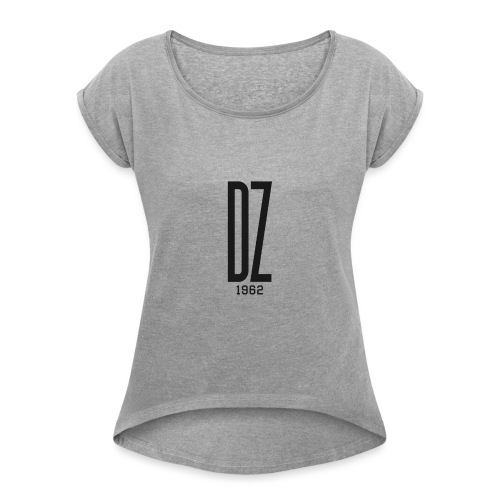 Logo transparent noir DZ 1962 - T-shirt à manches retroussées Femme