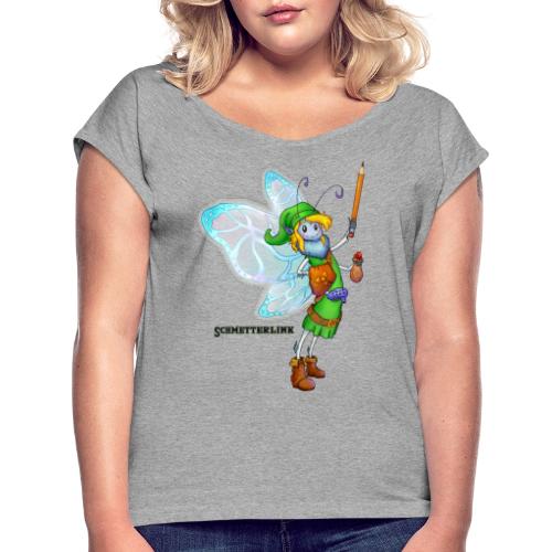 Schmetterlink - Frauen T-Shirt mit gerollten Ärmeln