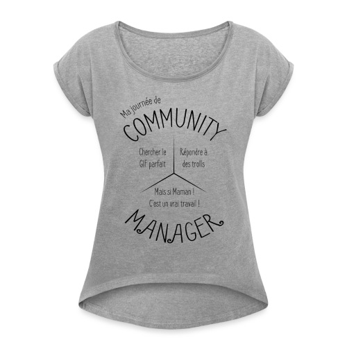 Le Design idéal pour le Community Manager - T-shirt à manches retroussées Femme