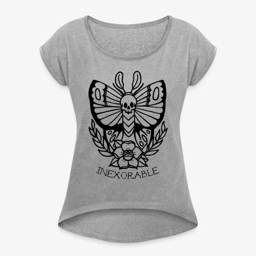 Traditional Tattoo Moth - Women's T-Shirt with rolled up sleeves
