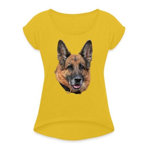 Schäferhund - Frauen T-Shirt mit gerollten Ärmeln