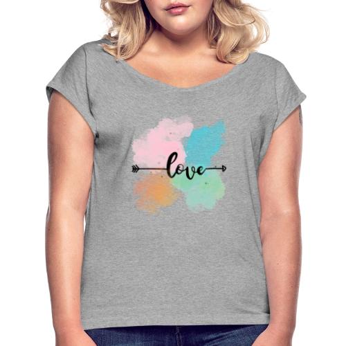 Spread Love - Maglietta da donna con risvolti