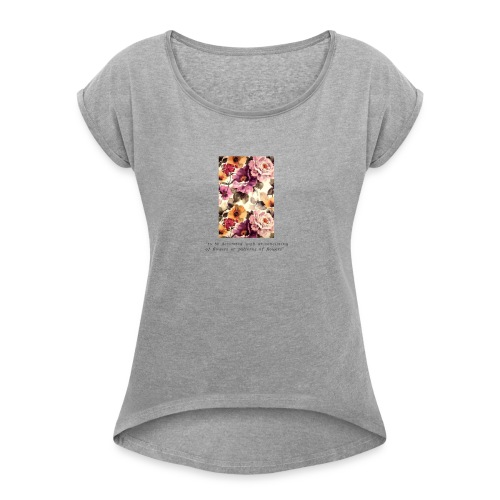Plage Floral Print Design - Vrouwen T-shirt met opgerolde mouwen